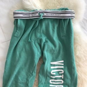 Green Victoria’s Secret Joggers XS